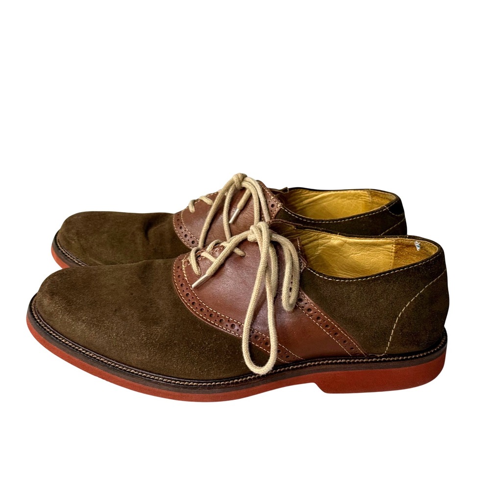 1901 Mens Brown Suede Leather Saddle Oxford Shoes M23109 Size 8.5 M Brazil